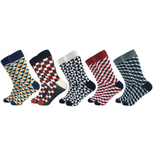 Load image into Gallery viewer, Socks fashion design Plaid Colorful Business Party Dress Cotton Socks