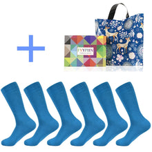 Load image into Gallery viewer, Black New Christmas Gift Box Cotton Socks Colorful Classic Solid Color Socks