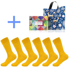 Load image into Gallery viewer, Black New Christmas Gift Box Cotton Socks Colorful Classic Solid Color Socks