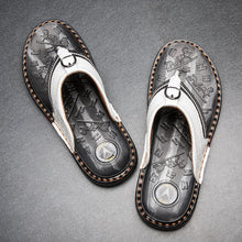 Load image into Gallery viewer, Men's Flip Flops Genuine Leather Luxury Slippers Beach Casual Sandals