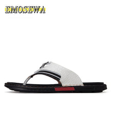 Load image into Gallery viewer, Genuine Leather Luxury Slippers Beach Casual Sandals Summer for Men Fashion Shoes High Quality