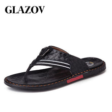 Load image into Gallery viewer, Flip Flops Genuine Leather Luxury Slippers Beach Casual Sandals