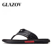 Load image into Gallery viewer, Flip Flops Genuine Leather Luxury Slippers Beach Casual Sandals