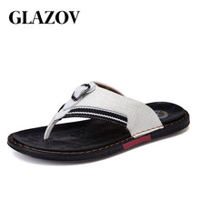 Load image into Gallery viewer, Flip Flops Genuine Leather Luxury Slippers Beach Casual Sandals