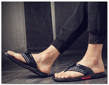 Load image into Gallery viewer, Genuine Leather Luxury Slippers Beach Casual Sandals Summer for Men Fashion Shoes High Quality