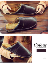 Load image into Gallery viewer, slippers Genuine Leather Winter Superstar Sewing Non Slip Slippers TPR Warm House