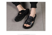 Load image into Gallery viewer, Leather Soft Bottom Outdoor Non-slip Sandals Flip Flops Beach Shoes Flat Slippers