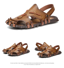 Load image into Gallery viewer, Summer Beach Sandals Leather Comfortable Slip-on Casual Sandals Slippers