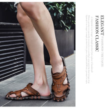 Load image into Gallery viewer, Summer Beach Sandals Leather Comfortable Slip-on Casual Sandals Slippers