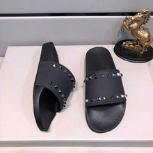 Load image into Gallery viewer, Leather Rivets Sandals Bathroom Non-slip Flat Sandals Beach Shoes Soft Bottom