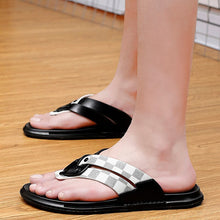Load image into Gallery viewer, Genuine Leather Slippers Outdoor Casual Outside Light Flip Flops Pantufa Pantuflas