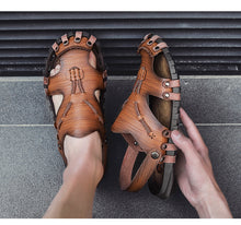 Load image into Gallery viewer, Summer Beach Sandals Leather Comfortable Slip-on Casual Sandals Slippers