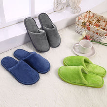 Load image into Gallery viewer, Slippers Warm Home Plush Soft Slippers Indoors Anti-slip Winter Floor Bedroom Shoes