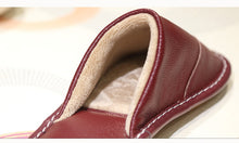 Load image into Gallery viewer, Leather cotton slippers winter home indoor beef tendon bottom non-slip waterproof