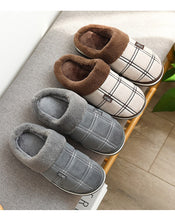 Load image into Gallery viewer, Winter Velvet Sewing Suede Indoor shoes for male Antiskid Anti Odor Short Plush Home slippers