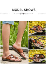 Load image into Gallery viewer, Flip Flops Genuine Leather Luxury Slippers Beach Casual Sandals
