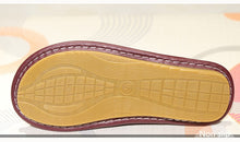 Load image into Gallery viewer, Leather cotton slippers winter home indoor beef tendon bottom non-slip waterproof