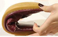 Load image into Gallery viewer, Leather cotton slippers winter home indoor beef tendon bottom non-slip waterproof