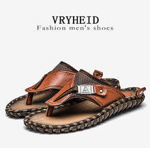 Load image into Gallery viewer, Flip Flops Genuine Leather Luxury Slippers Beach Casual Sandals