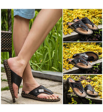 Load image into Gallery viewer, Flip Flops Genuine Leather Luxury Slippers Beach Casual Sandals