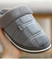 Load image into Gallery viewer, Winter Velvet Sewing Suede Indoor shoes for male Antiskid Anti Odor Short Plush Home slippers