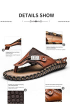 Load image into Gallery viewer, Flip Flops Genuine Leather Luxury Slippers Beach Casual Sandals