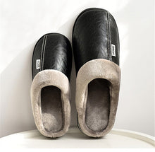 Load image into Gallery viewer, Slippers Indoor Leather Winter Waterproof Warm Home Shoes Large Size Slippers