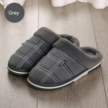 Load image into Gallery viewer, Winter Velvet Sewing Suede Indoor shoes for male Antiskid Anti Odor Short Plush Home slippers
