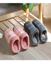 Load image into Gallery viewer, Winter Velvet Sewing Suede Indoor shoes for male Antiskid Anti Odor Short Plush Home slippers