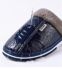 Load image into Gallery viewer, Slippers Indoor Leather Winter Waterproof Warm Home Shoes Large Size Slippers