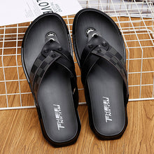 Load image into Gallery viewer, Genuine Leather Slippers Outdoor Casual Outside Light Flip Flops Pantufa Pantuflas