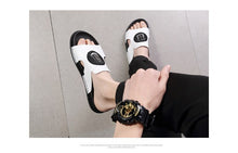 Load image into Gallery viewer, Leather Soft Bottom Outdoor Non-slip Sandals Flip Flops Beach Shoes Flat Slippers