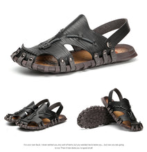 Load image into Gallery viewer, Summer Beach Sandals Leather Comfortable Slip-on Casual Sandals Slippers