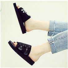 Load image into Gallery viewer, Super Fire Skull Sandals Casual Flip-flops Outdoor Slippers Non-slip Embroidery Beach Shoes Slide