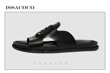 Load image into Gallery viewer, Leather Soft Bottom Outdoor Non-slip Sandals Flip Flops Beach Shoes Flat Slippers