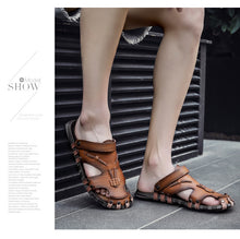 Load image into Gallery viewer, Summer Beach Sandals Leather Comfortable Slip-on Casual Sandals Slippers