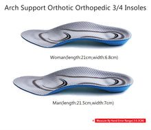 Load image into Gallery viewer, Orthotic Arch Support 3/4 Insoles Mild Flat Feet Memory Foam Insert Soft Message For Shoes
