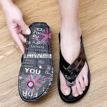 Load image into Gallery viewer, Genuine Leather Slippers Outdoor Casual Outside Light Flip Flops Pantufa Pantuflas