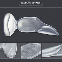 Load image into Gallery viewer, Leyou T Shape Shoe Cushion Silicon Heel Grips Pads Gel Arch Support Insoles for Flat Foot Half Insole Self-adhesive Insert Pad