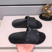 Load image into Gallery viewer, Leather Rivets Sandals Bathroom Non-slip Flat Sandals Beach Shoes Soft Bottom