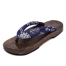 Load image into Gallery viewer, Wooden Outdoor Slippers Beach Wear Flip Flops Japanese Traditional Clogs Geta Kimono Samurai Cosplay Paulownia Shoes Flats