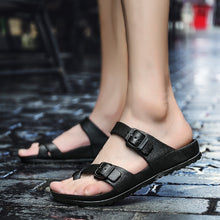 Load image into Gallery viewer, Slippers Non-slip Outdoor Beach Flip Flops Summer Slides Causal Shoes Black Sandal Plus Size