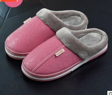 Load image into Gallery viewer, Slippers Indoor Leather Winter Waterproof Warm Home Shoes Large Size Slippers