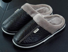 Load image into Gallery viewer, Slippers Indoor Leather Winter Waterproof Warm Home Shoes Large Size Slippers