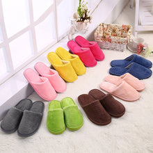 Load image into Gallery viewer, Slippers Warm Home Plush Soft Slippers Indoors Anti-slip Winter Floor Bedroom Shoes