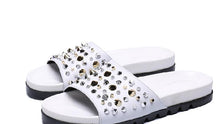 Load image into Gallery viewer, Slippers Flat rivet Beach Outside Narrow Band Sewing Shoes Leisure cow leather