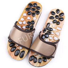 Load image into Gallery viewer, Magnet slippers Indoor Health Imitation Jade Massage Shoes Black Slides Home Flat Sandals Outdoor