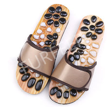 Load image into Gallery viewer, Magnet slippers Indoor Health Imitation Jade Massage Shoes Black Slides Home Flat Sandals Outdoor