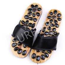 Load image into Gallery viewer, Magnet slippers Indoor Health Imitation Jade Massage Shoes Black Slides Home Flat Sandals Outdoor