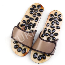 Load image into Gallery viewer, Magnet slippers Indoor Health Imitation Jade Massage Shoes Black Slides Home Flat Sandals Outdoor
